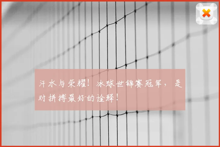 汗水与荣耀!冰球世锦赛冠军,是对拼搏最好的诠释!